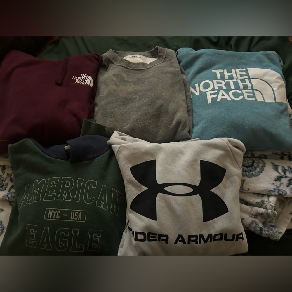 The North Face and Under Armour and arie sweatshirt bundle